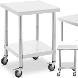 Stół blat roboczy na kółkach 2 poziomy 60 x 60 cm STAL do 120 kg Royal Catering
