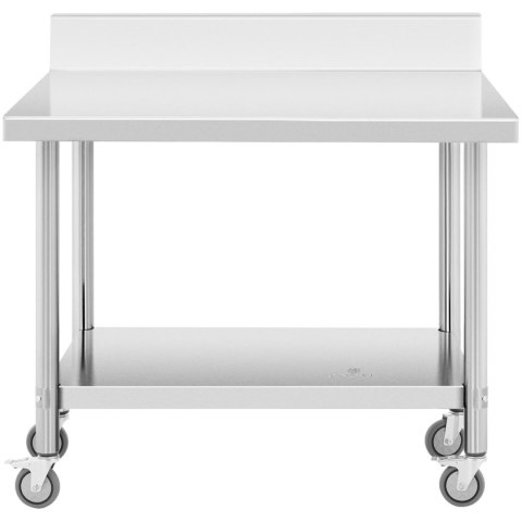 Stół blat roboczy przyścienny z rantem na kółkach 1 półka 100 x 60 cm do 155 kg Royal Catering