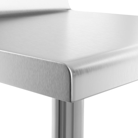 Stół blat roboczy stalowy nierdzewny przyścienny z rantem i półką 80x60cm Royal Catering