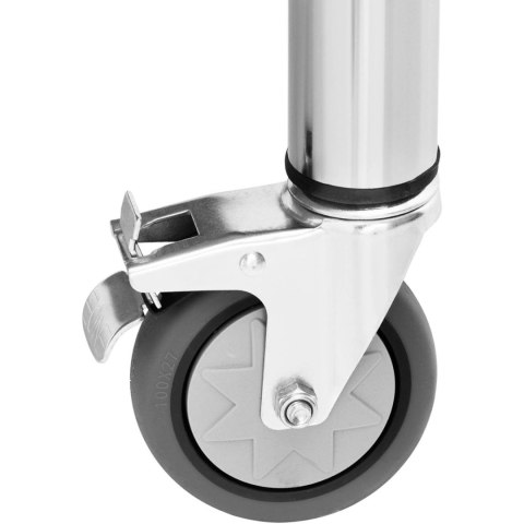 Stół metalowy gastronomiczny na kółkach z półką STAL 60 x 120 cm Royal Catering