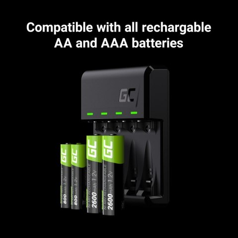 Ładowarka VitalCharger + 4x akumulatory AA 2000mAh Green Cell