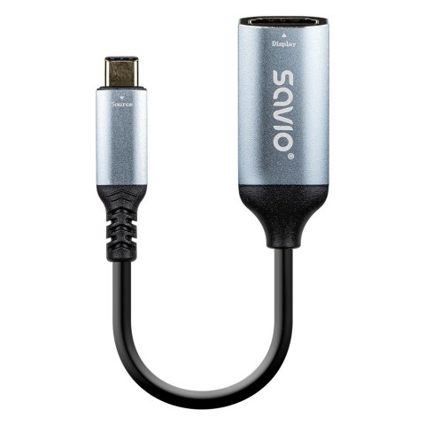 Adapter USB-C (M) - HDMI (F), 4K, 60Hz, aluminium, AK-78 Savio