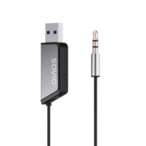 Adapter transmiter AUX z bluetooth 5.3, funkcja zestawu głośnomówiącego, TR-16 Savio