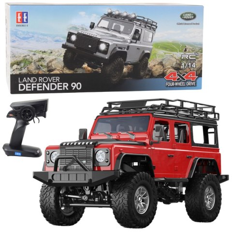 Auto Terenowe Zdalnie Sterowane RC Land Rover Defender 90 Czerwony 1:14 Double E