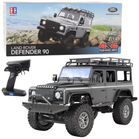 Auto Terenowe Zdalnie Sterowane RC Land Rover Defender 90 Szary 1:14 Double E