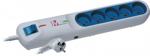 Listwa przeciwprzepięciowa LFT-2001A, 3L EMI/RFI, 2.5m, szara Lestar