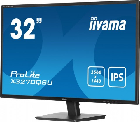 Monitor 32 cale X3270QSU-B1 IPS,WQHD,HDMI,DP,100Hz,250cd,3ms,2x2W, 3xUSB(3.2),FlickerFree,VESA IIYAMA