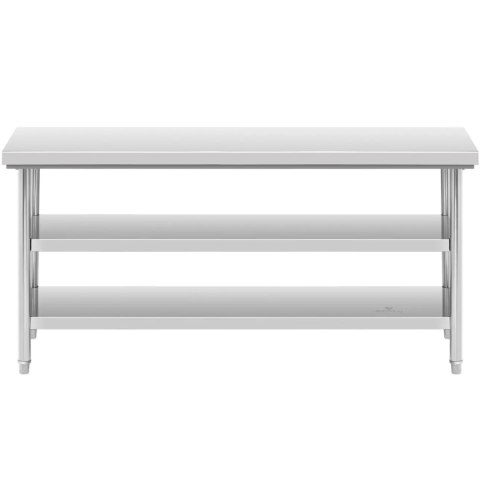Stół blat roboczy centralny stalowy 2 półki 180 x 70 cm do 600 kg Royal Catering