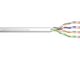 Kabel teleinformatyczny instalacyjny kat.5e, U/UTP, Eca, drut, AWG 24/1, PVC, 305m, szary, karton Digitus