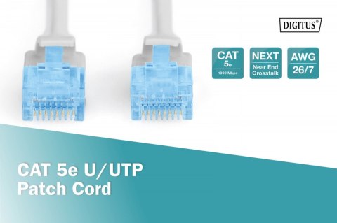 Patch cord U/UTP kat.5e PVC 3,0m szary Digitus