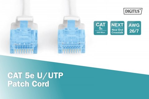 Patch cord U/UTP kat.5e PVC 5m Biały Digitus