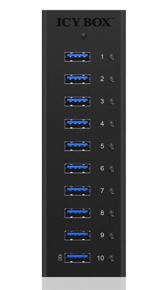 IB-AC6110 Aktywny 10-portowy Hub IcyBox