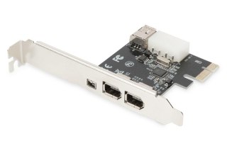 Karta (Kontroler) Firewire (400) PCI Exp., 2xZew. 1xZew.(Mini) IEEE1394a 6pin+Mini,Low Profile,VT6308P Digitus