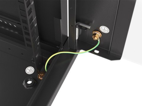 Szafa instalacyjna wisząca 19 12U 600X450mm czarna (drzwi szklane) Lanberg