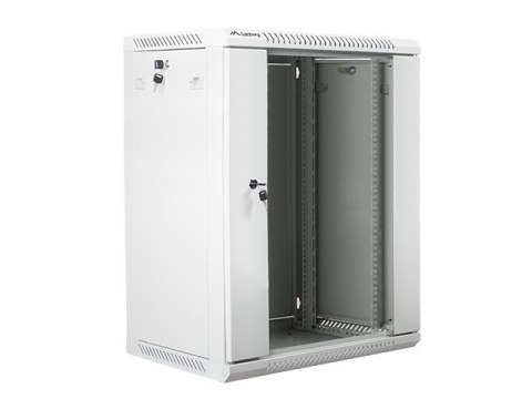 Szafa instalacyjna wisząca 19 cali 15U 600X450mm szara (drzwi szklane) Lanberg