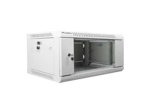 Szafa instalacyjna wisząca 19 cali 4U 600X450mm szara (drzwi szklane) Lanberg