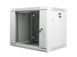 Szafa instalacyjna wisząca 19 cali 9U 600X450mm szara (drzwi szklane) Lanberg