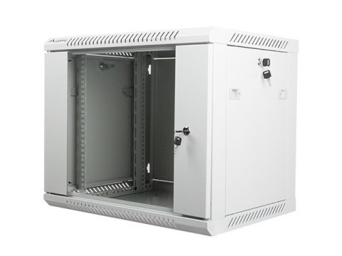 Szafa instalacyjna wisząca 19 cali 9U 600X450mm szara (drzwi szklane) Lanberg