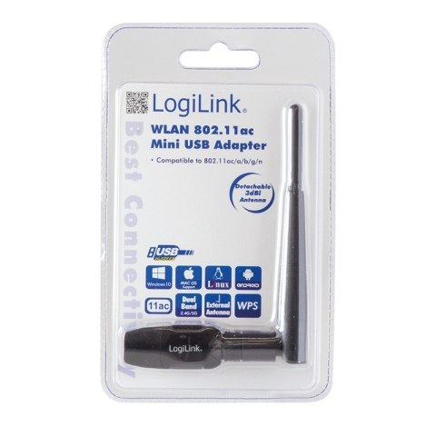 Karta WLAN 802.11ac USB2.0, z anteną LogiLink