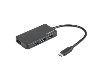 Koncentrator USB 4 porty Silkworm USB 3.0 czarny USB-C Natec