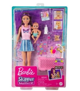Lalka Barbie Skipper Opiekunka Łóżeczko i bobas Mattel