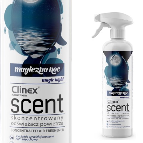 Skoncentrowany odświeżacz powietrza rozpylany na powierzchnie CLINEX Scent - Magiczna Noc 500ML Clinex