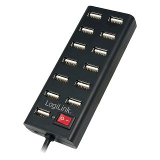 Hub USB2.0 13-portów z wyłącznikiem Czarny LogiLink