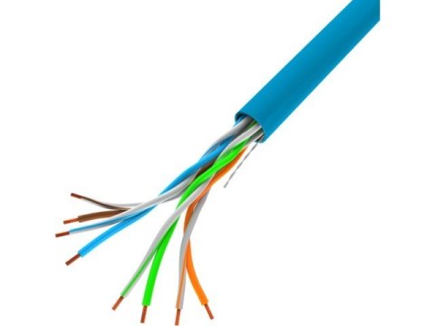 Kabel UTP Kat.5E CU 305 m drut FLUKE LCU5-12CU-0305-B niebieski Lanberg