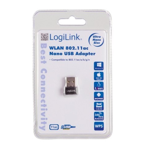 Nano adapter WLAN 802.11ac , USB2.0 LogiLink