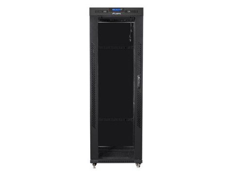 Szafa instalacyjna rack stojąca 19 37u 600x800 czarna, drzwi szklane lcd (Flat pack) Lanberg