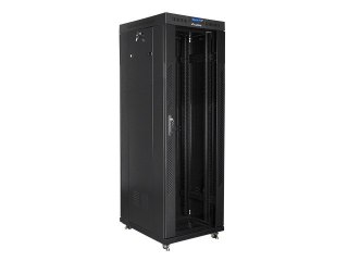 Szafa instalacyjna rack stojąca 19 37u 600x800 czarna, drzwi szklane lcd (Flat pack) Lanberg