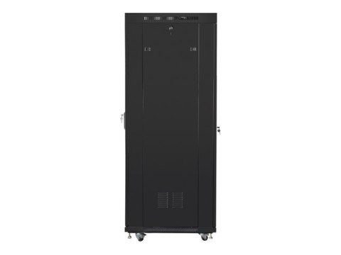 Szafa instalacyjna rack stojąca 19 37u 600x800 czarna, drzwi szklane lcd (Flat pack) Lanberg
