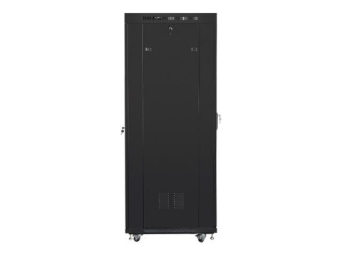 Szafa instalacyjna rack stojąca 19 37u 600x800 czarna, drzwi szklane lcd (Flat pack) Lanberg