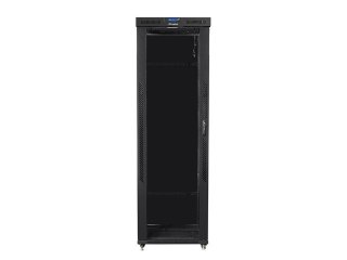 Szafa instalacyjna rack stojąca 19 47U 800x1000 czarna, drzwi szklane LCD (Flat pack) Lanberg
