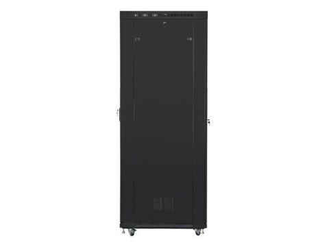 Szafa instalacyjna rack stojąca 19 47U 800x1000 czarna, drzwi szklane LCD (Flat pack) Lanberg