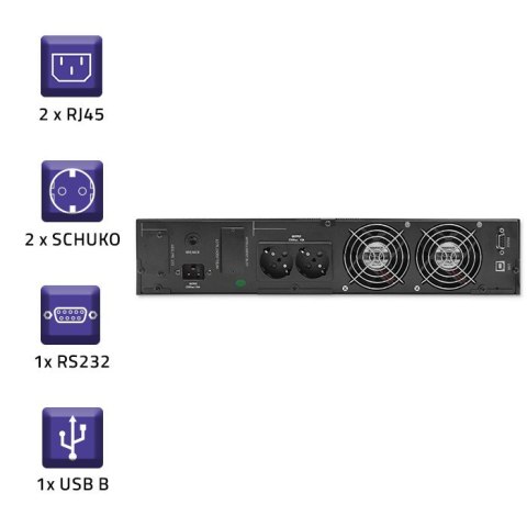Zasilacz awaryjny UPS RACK | 2kVA | 1600W | LCD Qoltec