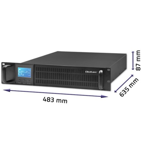 Zasilacz awaryjny UPS RACK | 2kVA | 1600W | LCD Qoltec