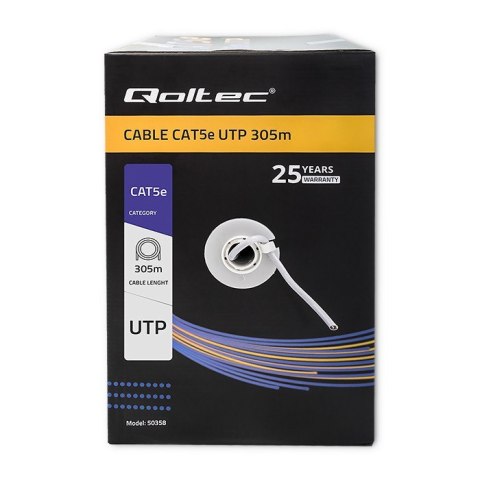Kabel sieciowy/skrętka UTP | CAT5E | 305m Qoltec