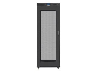 Szafa instalacyjna rack stojąca 19 cali 37U 800x1000 czarna drzwi perforowane LCD ( Flat pack) Lanberg