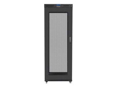 Szafa instalacyjna rack stojąca 19 cali 37U 800x1000 czarna drzwi perforowane LCD ( Flat pack) Lanberg
