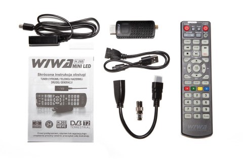 Tuner TV H.265 MINI LED DVB-T/DVB-T2 H.265 HD Wiwa