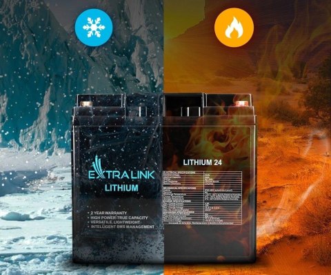 Akumulator LiFePO4 24AH 12.8V BMS EX.30424 Extralink