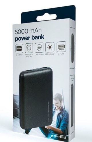 PowerBank 5000 mAh czarny Gembird