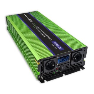 Przetwornica napięcia Monolith | ładowanie baterii | UPS | 2000W | 4000W | 12V na 230V | Czysty Sinus | LCD Qoltec
