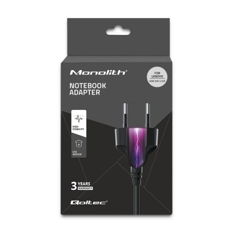 Zasilacz do Lenovo 135W | 20V | 6.75A | slim tip+pin | +kabel zasilający Qoltec