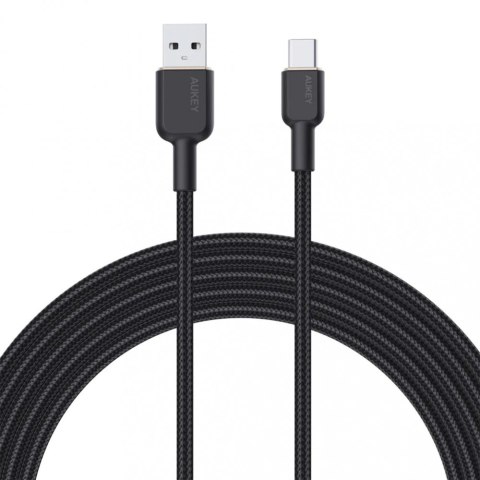 CB-NAC2 kabel USB-C - USB-A 1.8m 60W PD 3A 20V nylonowy oplot czarny AUKEY