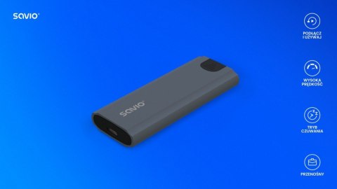 Obudowa na dysk zewnętrzny M.2 SSD NVMe, USB-C 3.1, AK-67 Savio