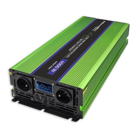 Przetwornica napięcia Monolith | ładowanie baterii | UPS | 2000W | 4000W | 12V na 230V | Czysty Sinus | LCD Qoltec