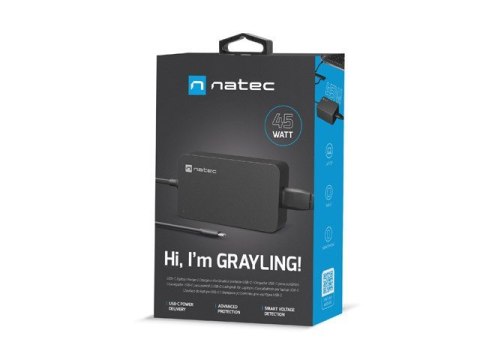 Zasilacz Laptop Grayling USB-C 45W do laptopów, tabletów, telefonów Natec