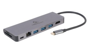 Hub USB-C do HDMI 1xUSB-C GbE 2xUSB-A Card PD Gembird